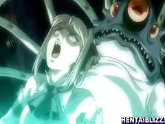 Caught anime drilled by tentacles
