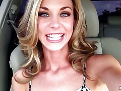 This hot hottie entered a sexshop and found a good vibrator. She doesn't waste time and starts playing with her pussy using her new toy in the car. Look at that cunt, will she receive the real thing after playing and getting wet? Is a guy going to fill her twat with his cock and maybe with some hot semen?
